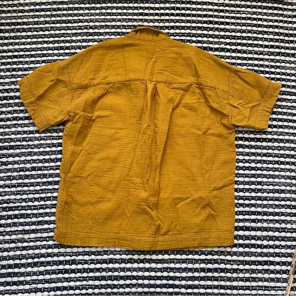 🌿Madewell Womens Button Brown Mustard Cotton Two Piece Shorts Outfit S - Picture 3 of 12
